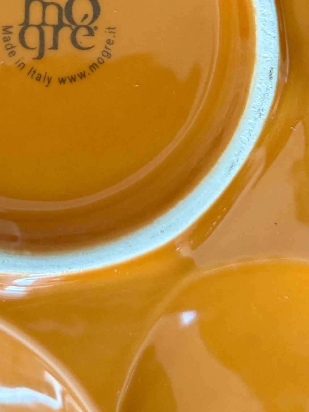 VTG Mogre Orange Mid Century Mod Ceramic Bowl Serving Platter Made in Italy
